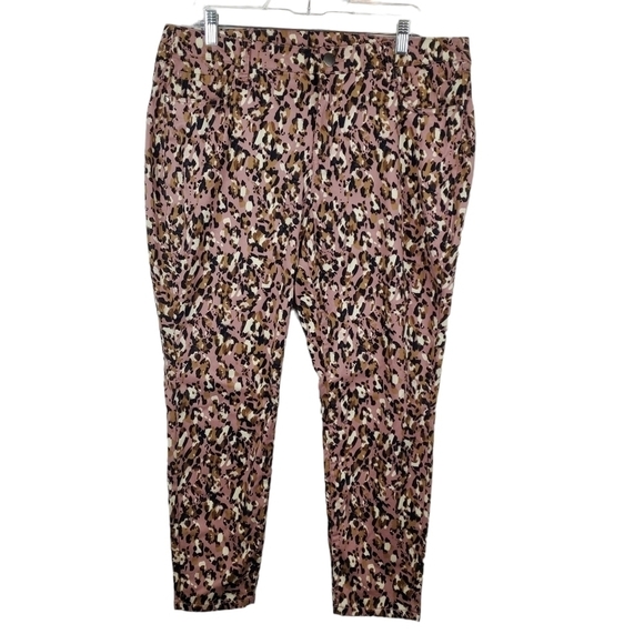 Lane Bryant 16 Animal‎ Print Purple Tan Skinny Jeans Lyocell Blend High Rise - Picture 1 of 10
